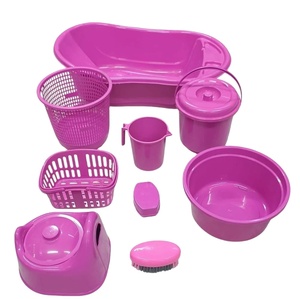 Juego de Baño para Bebé de 9 Piezas de Plástico, Artículos de Baño, Embalaje Suelto, Diseño Liso, Multicolor, Calidad Premium, Uso Doméstico, Venta al por Mayor - Product Image 1