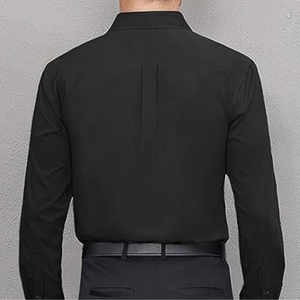 Chemises habillées pour hommes, extensibles, anti-taches, à manches longues, unies, formelles, décontractées, boutonnées - Product Image 6