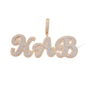 Colgante de moissanita completamente helado de Hip Hop, colgante chapado en oro con letras personalizadas, colgante de plata esterlina certificado GRA para hombre - Product Image 1