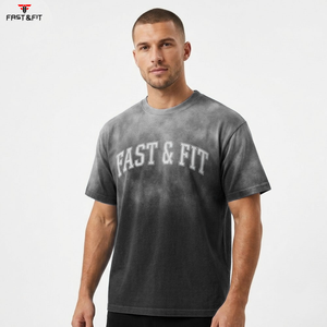 T-shirts pour hommes de haute qualité, style streetwear, col rond, effet délavé, vente en gros, prix bas, t-shirt délavé pour hommes - Product Image 6