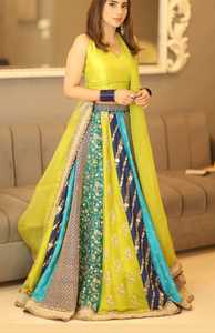 Elegante conjunto tradicional indio y pakistaní de Lehenga Choli, largo hasta el suelo, ropa de boda para mujer, poliéster, atuendo listo para usar para novias - Product Image 2