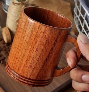 Handmade Wooden Mug Natural Solid Wood Coffee Cup Rustic Design Eco Friendly Drinkware for Home Cafe - Product Image 4