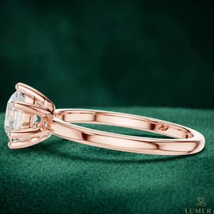Anillo de Compromiso de Oro Rosa con Diamante Cultivado en Laboratorio de Corte Brillante de 6 Puntas, Certificado IGI, Precio de Fábrica, Venta al Por Mayor - Product Image 2