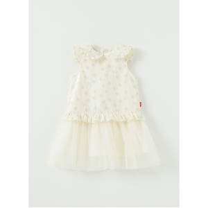 Vestido Estilo Coreano OZKIZ para Niñas, 100% Algodón Chifón, Decoraciones con Volantes, Moda Infantil para 2-6 Años, Venta al Por Mayor - Product Image 1