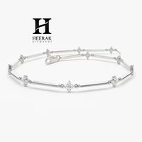 Maßgefertigtes 14K Gold Diamant-Balkenarmband mit Labor-Diamanten-Cluster Großhandel Schmuckhersteller