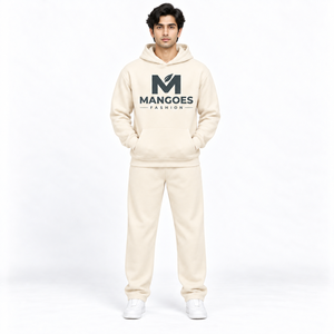 Conjunto Deportivo con Capucha para Hombre MANGOES FASHION, Manga Larga, Color Sólido, Ropa Casual, Logotipo Estampado en la Parte Delantera, Material de Algodón Transpirable - Product Image 1