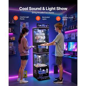 Medium-Sized <b>Claw</b> Crane <b>Machine</b> Double-Layer Light Sound Arcade <b>Game</b> Candy Grabber Prize Dispenser Commercial Home Cinema Black - Product Image 4