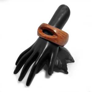 Handmade Wooden Sheesham Fashion Bangles Velura Carve & Aureva Contour Bracelets Sustainable Jewelry Statement - Product Image 6