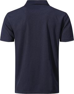 Polo en piqué bleu foncé à manches courtes pour homme, couleur unie, respirant, coupe décontractée, 100% coton tricoté - Product Image 2
