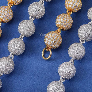 Cadena Cubana Unisex de Plata de Ley Chapada en Oro de Alto Brillo de 10 mm, 45 cm, 18 Pulgadas de Largo, Gruesa, Estilo Hip Hop, con Moissanita - Product Image 6