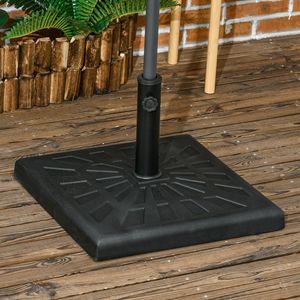 Base per Ombrellone da Patio in Resina Quadrata da 20 Pollici, 42 libbre, Diametro 1.26"/1.5"/1.9", Nera, per Pali di Ombrelloni da Hotel da 2.7m/3m - Product Image 2