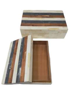 Boîte décorative artisanale en os incrusté – Design royal pour rangement de table - Product Image 3