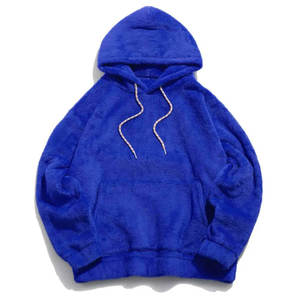 Men's <b>Red</b> Sherpa Fleece Hoodie Custom Logo <b>Silk</b> Screen Printing Winter Pullover - Product Image 4