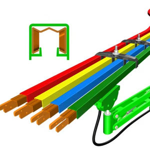 CMK 60A/100A/125A Barra de Distribución (Busbar) para Grúa, Tipo DSL, EOT, 4.5M, 240V 50Hz, Riel de Alimentación de Alta Temperatura 85C, Verde, 4 Tomas, Conexión por Perno - Product Image 3