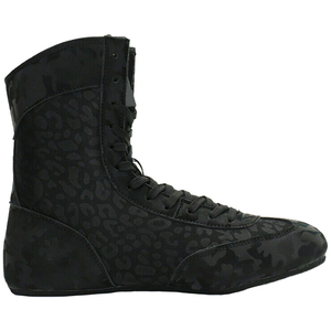 Zapatillas de Boxeo Ligeras con Cordones y Malla Transpirable, Diseño de Camuflaje Negro, Calzado de Entrenamiento de Caña Alta, Profesional para Hombre y Mujer - Product Image 2