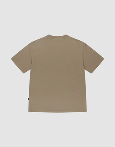 เสื้อยืดคอตตอนทรงหลวมโอเวอร์ไซส์สำหรับผู้ชาย แขนสั้น คอโอ ไหล่ตก สีเบจคากี ผ้าเนื้อหนา สไตล์ลำลอง สตรีทแวร์ - Product Image 4