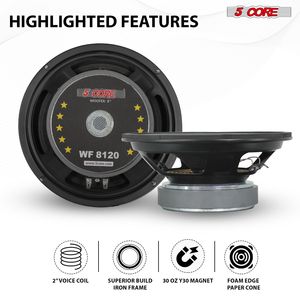 Subwoofer Componente Professionale da 8 Pollici per Audio Auto, 1000W, 4 Ohm, per Sostituzione - Product Image 6