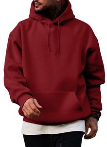 Sudaderas con Capucha Extra Grandes Personalizadas para Hombre, 100% Algodón, Estampado Sólido, Corte Holgado, Cuello con Capucha, Cordón Ajustable, Bolsillos, Estilo Formal, Primavera, ODM - Product Image 2