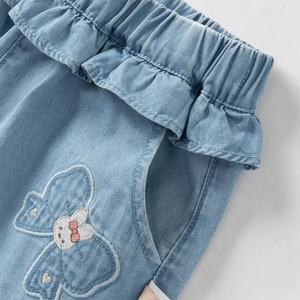 Jean en denim décontracté pour filles, coupe droite, avec nœuds en élasthanne, fermeture boutonnée, délavage à la pierre, design léger et durable, Bangladesh - Product Image 6