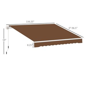 Toldo Retráctil Manual de 10FT X 8FT con Manivela Fácil de Abrir, Plegable, Protección UV para Patio, Terraza, Jardín, Inspirado en Café - Product Image 3