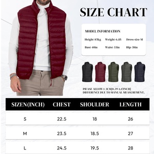 Veste sans manches matelassée légère et respirante pour homme, avec logo personnalisé, design populaire, en duvet de canard, pour l'hiver - Product Image 4