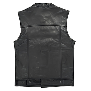 Gilet de motard en cuir véritable et toile respirant pour l'hiver, personnalisable, pour hommes et femmes, avec logo personnalisé, OEM, ODM, vente en gros, directement de l'usine - Product Image 3