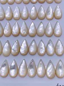 Cabujones de Nácar Blanco Vintage en Forma de Pera, 8x16 mm, Paquete de 4 Piezas, Calidad AAA, para Joyería - Product Image 1