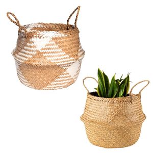 Panier décoratif artisanal en paille naturelle de la marque PHU HAO pour linge, pique-nique, décoration intérieure et rangement de placard - Product Image 1