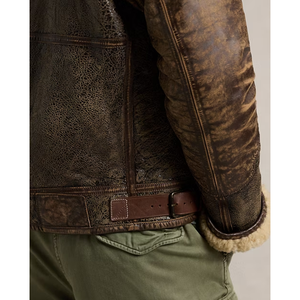 Winter All Color <b>Leather</b> <b>Jacket</b> for Men/<b>Women</b> Fur Collar <b>Vintage</b> Breathable Cotton Knitted Bomber <b>Jacket</b> - Product Image 5