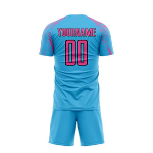 Soccer Uniform Performance Football Jersey Shorts Set Heat-Transfer Printing 100% Polyester Breathable for Competitive Sports - Product Image 2
