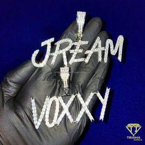 Bling Iced out 925 Silver VVS Lab Grown Diamond Collar Personalizado Diseño Personalizado Colgante Regalo para Mujeres para Fiesta - Product Image 3