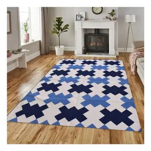 Geometric Hand Made Indian Persian Kilim Cotton Embroidered Carpet Woven Bathroom Living Room Carpets Rug Bohemian Printing Rugs