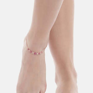 Cadeau de Noël pour la Saint-Valentin, Radiant Links, chevillère en argent sterling 925 plaqué or rose pour femmes et filles - Product Image 4