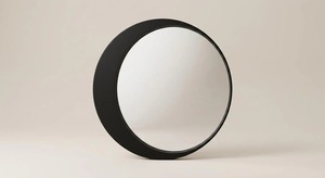 The Crescent <b>Mirror</b> Matte <b>Black</b> Asymmetrical Round Handmade <b>Metal</b> Frame Wall <b>Mirror</b> REHMAN CRAFT - Product Image 2