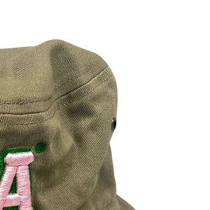 AKA Khaki Bucket <b>Hat</b> Green Embroidered Cotton <b>Sun</b> <b>Hat</b> Casual Outdoor Fishing Beach Travel Wide Brim Cap for Women <b>Men</b> - Product Image 2