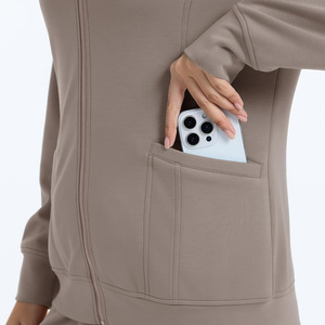 Women's Medical Scrub Jacket Knitted Cotton Polyester Hospital Uniform Top with Pockets and ID Badge Holder - Product Image 6