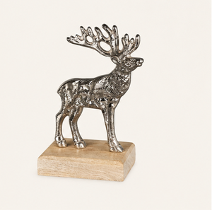 Handcrafted 3D Chrome Reindeer Statue Elegant Metal Deer Craft Ornament For Festive Mantel Display & Nordic Style <b>Winter</b> <b>Decor</b> - Product Image 5