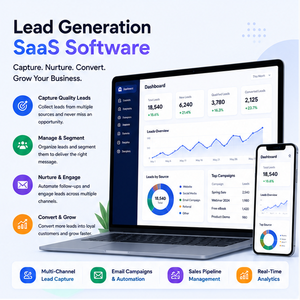 Plataforma SaaS Inteligente para Generación de Cuentas Clientes Potenciales, Automatización de CRM, Análisis en Tiempo Real, Comunicación Multicanal, Soluciones Basadas en la Nube - Product Image 1