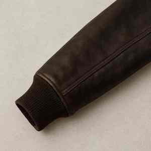 <b>Men's</b> <b>Brown</b> Genuine Cowhide <b>Leather</b> <b>Jacket</b> With Zipper Closure Turn Down Collar Biker Style Autumn Winter Wear <b>Jacket</b> - Product Image 4