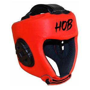 Protector de cabeza de cuero de alta calidad para kick boxing, kudo, boxeo juvenil y karate, con logo personalizado. - Product Image 1