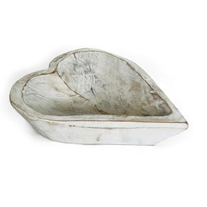 Diseño elegante en forma de corazón, tazón de masa de madera de mango, ecológico, hecho a mano, artesanías de madera marrón, cuencos de velas de lujo modernos - Product Image 1