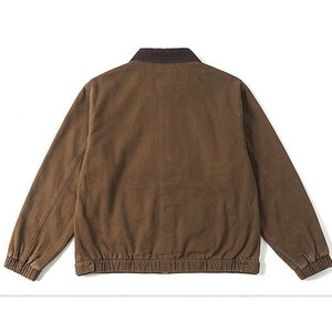 Vestes en toile marron pour hommes avec fermeture éclair, respirantes, écologiques, personnalisables par le fabricant, style vintage, pour mécaniciens et chauffeurs de camion - Product Image 2