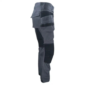 Pantalon de travail gris noir avec poches à outils, pantalon cargo industriel durable pour les travaux de construction - Product Image 4