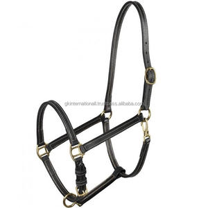 Hebilla y anillos ajustables hechos a medida, de cuero premium, estilo halter, costura doble con acabado de latón sólido, negro o marrón - Product Image 3
