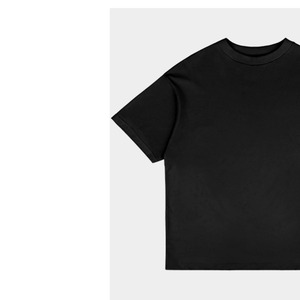 เสื้อยืดคอกลมทรงโอเวอร์ไซส์ ผ้าฝ้ายทอเนื้อแน่น 100% ป้องกันรอยยับ แบบเรียบ สำหรับผู้ชาย - Product Image 2