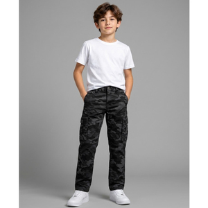 Wholesale Boys Cargo Long Pants Fashion Cotton <b>Trousers</b> Multi Pocket Design Comfortable Kids Casual Outdoor Clothing Manufacture - Product Image 1