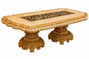 Juego de mesa de comedor de madera maciza tallada a mano de lujo para 6 personas, para área de comedor, colección de muebles de comedor hechos a mano a medida. - Product Image 3