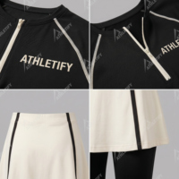 Ensemble de vêtements de sport pour femmes, tenue de sport modeste pour la salle de sport, la course à pied, le yoga et le tennis, vêtements de fitness respirants et actifs