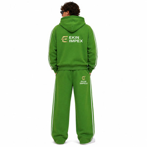 Custom Men Tracksuit Zip Up Hoodie and Sweatpants Set Oversized Streetwear Tracksuit - Product Image 2