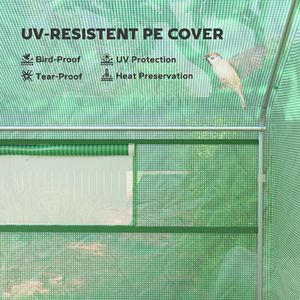 Serra a tunnel verde per interni 13FT X 10FT X 6.5FT con telaio in acciaio zincato potenziato e finestre ampie - Product Image 4
